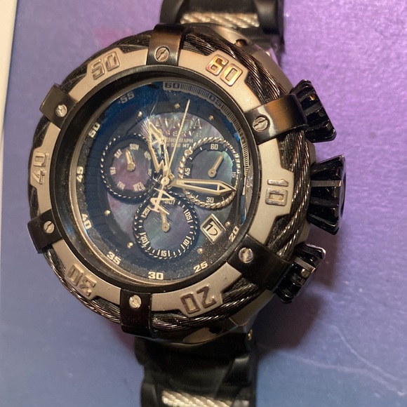 Invicta Reserve Bolt Watch with Silicone Strap, Black, Mother of Pearl - Picture 5 of 8